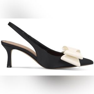 INC International Concepts Black Heels with Cream Bow Size 6